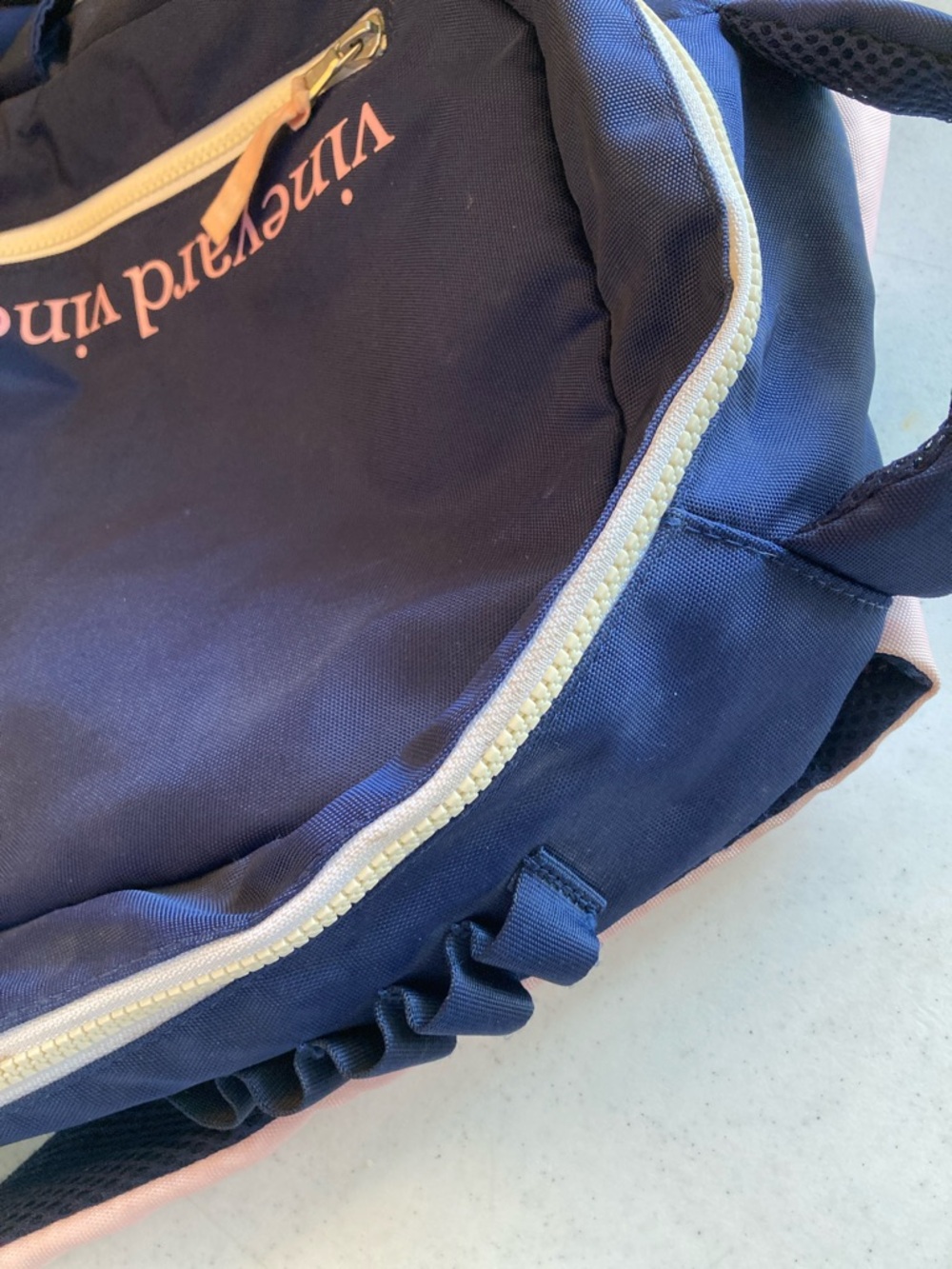 Vineyard Vines Navy Backpack with Pink Logo Accents - Picture 9 of 14